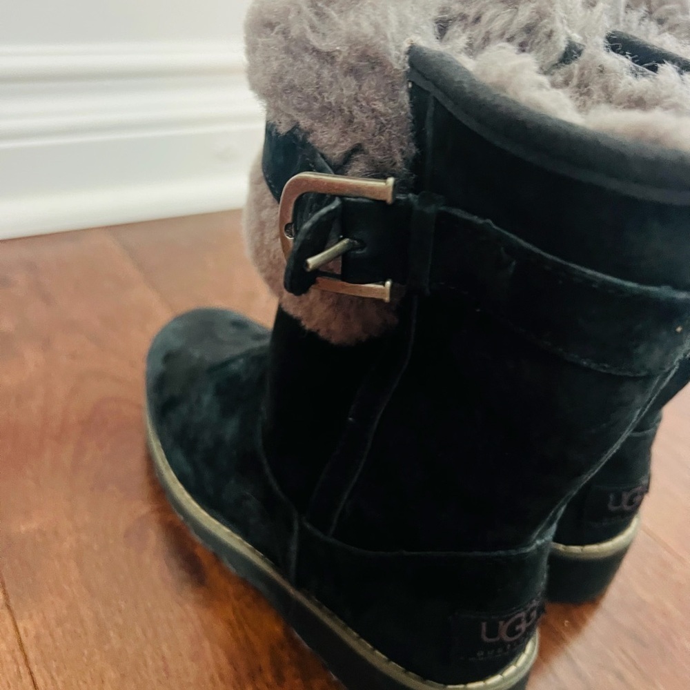 UGG Black Boots with Soft Gray Interior for youth size 13 - Picture 6 of 10